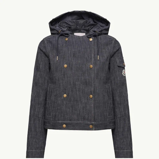 Diervilla Hooded Double-Breasted Denim Jacket