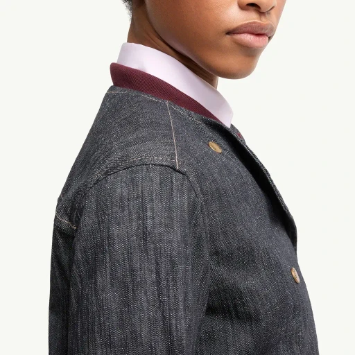 Diervilla Hooded Double-Breasted Denim Jacket