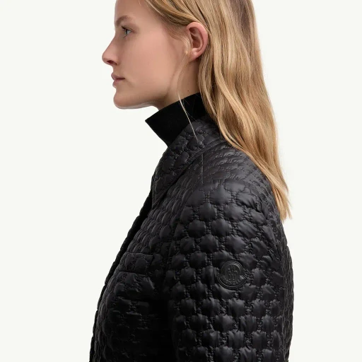 Raissac Geometric-Quilted Long Down Jacket