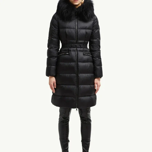 Boedic Hooded Shearling-Trimmed Long Down Jacket