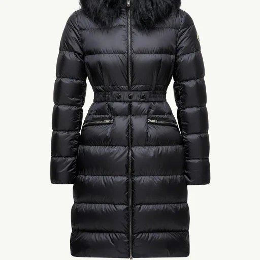 Boedic Hooded Shearling-Trimmed Long Down Jacket