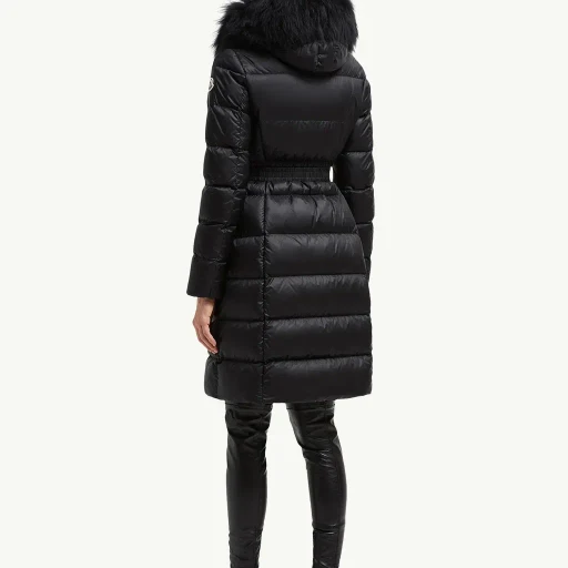 Boedic Hooded Shearling-Trimmed Long Down Jacket