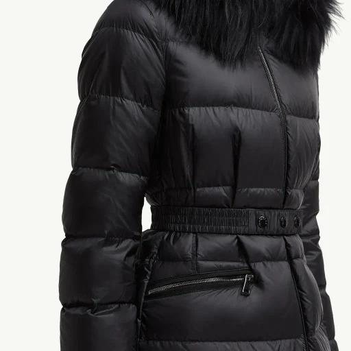 Boedic Hooded Shearling-Trimmed Long Down Jacket