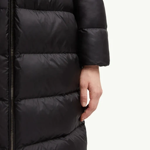 Boedic Hooded Shearling-Trimmed Long Down Jacket