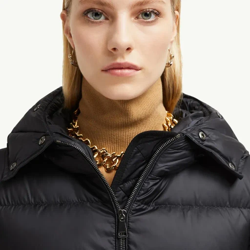 Boedic Hooded Shearling-Trimmed Long Down Jacket