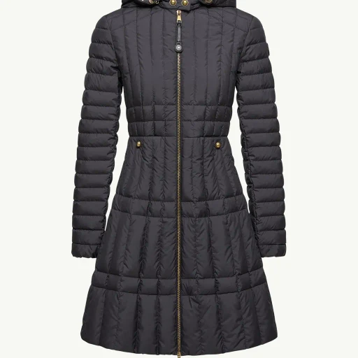 Menthelong Vertical-Quilted Hooded Down Jacket