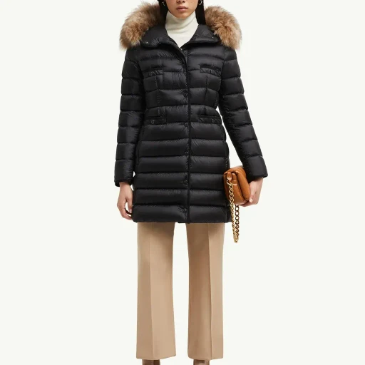 Hirmafur Hooded Shearling Long Down Jacket
