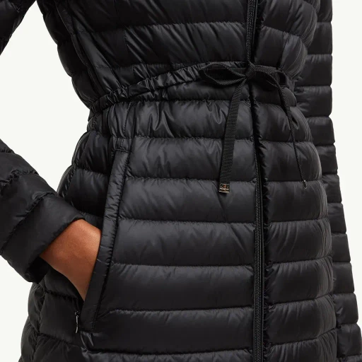 Barbel Hooded Fit & Flare Long Down Jacket