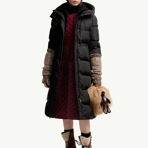 Chamer Wool-Trimmed Hooded Long Down Jacket