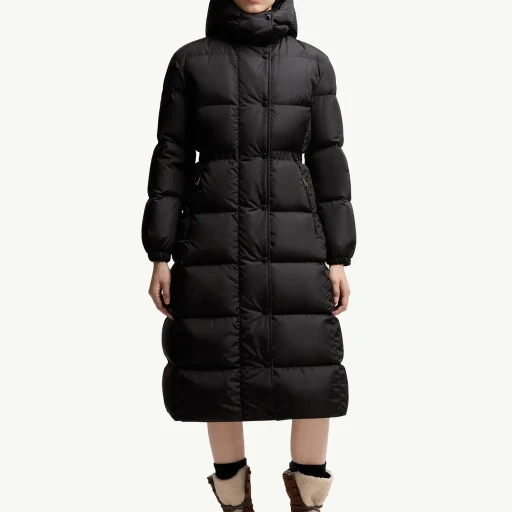 Chamer Wool-Trimmed Hooded Long Down Jacket