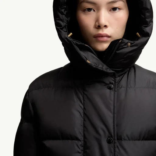 Chamer Wool-Trimmed Hooded Long Down Jacket