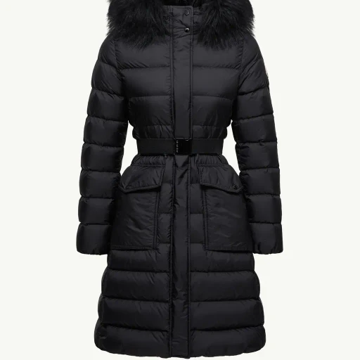 Khloesse Hooded Shearling-Trimmed Long Down Jacket