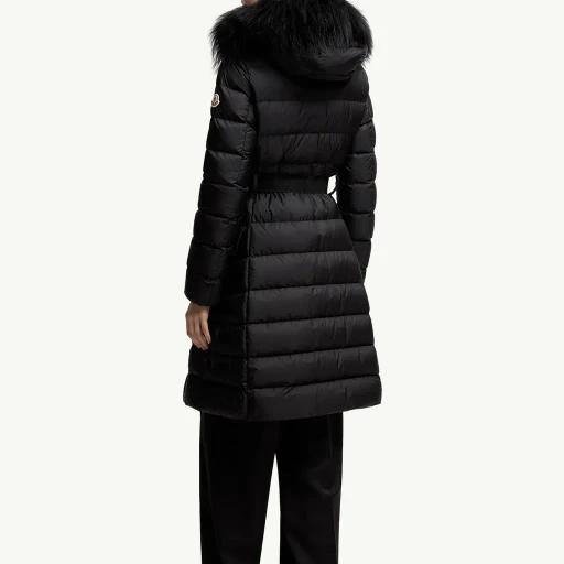 Khloesse Hooded Shearling-Trimmed Long Down Jacket
