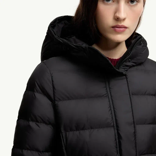 Khloesse Hooded Shearling-Trimmed Long Down Jacket