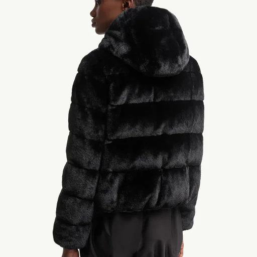 Andronne Sequin-Embroidered Hooded Short Down Jacket