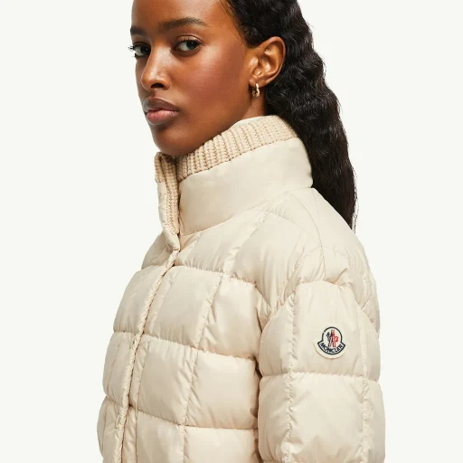 Antigone Leather-Trimmed Short Down Jacket