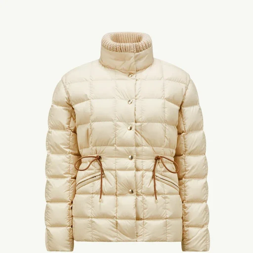 Antigone Leather-Trimmed Short Down Jacket