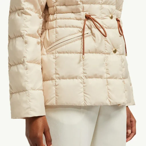 Antigone Leather-Trimmed Short Down Jacket