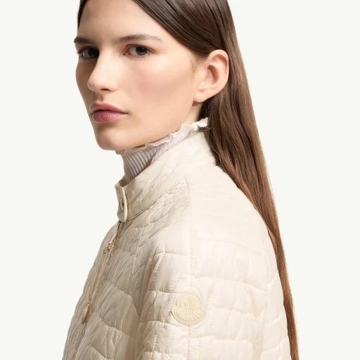 Aubrieta Geometric-Quilted Short Down Jacket
