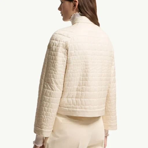 Aubrieta Geometric-Quilted Short Down Jacket