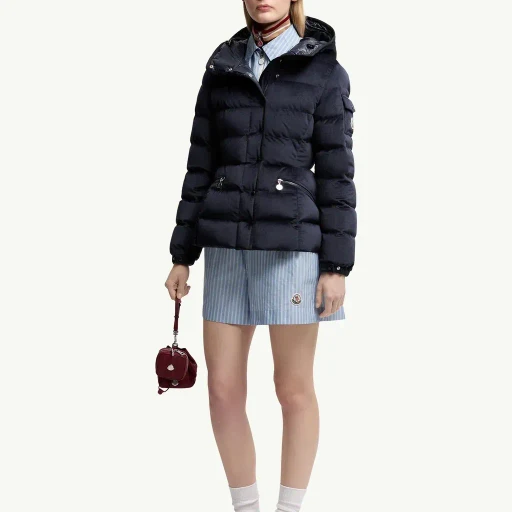 Barante Hooded Velour Short Down Jacket