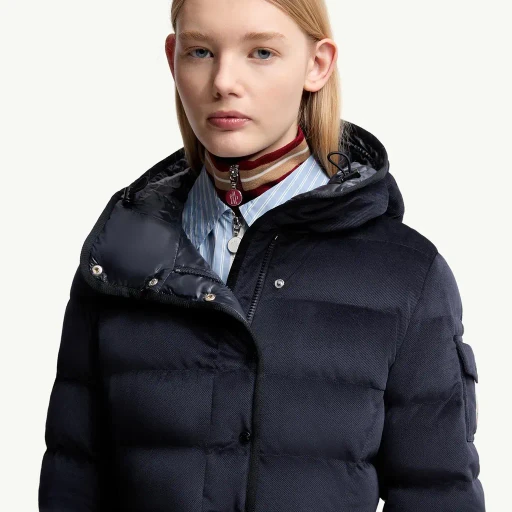 Barante Hooded Velour Short Down Jacket
