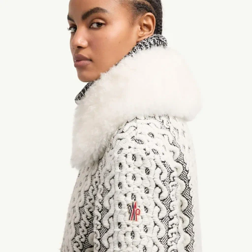 Beille Shearling-Trimmed Down Bomber Jacket