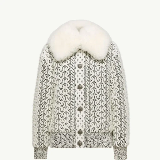 Beille Shearling-Trimmed Down Bomber Jacket