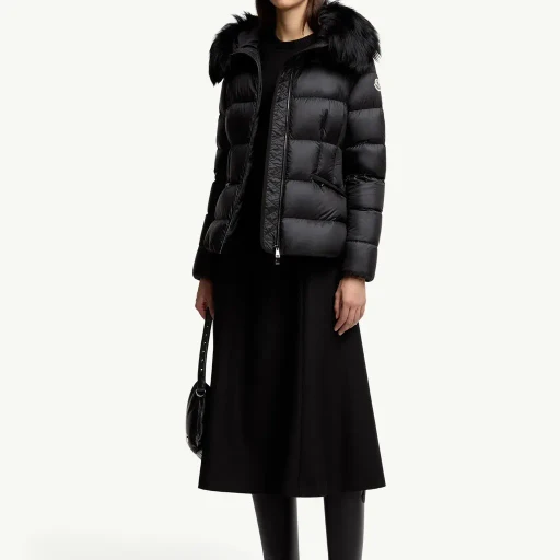 Boed Hooded Shearling-Trimmed Short Down Jacket