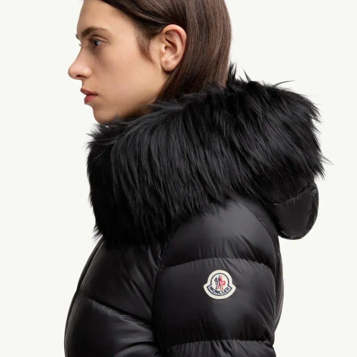 Boed Hooded Shearling-Trimmed Short Down Jacket