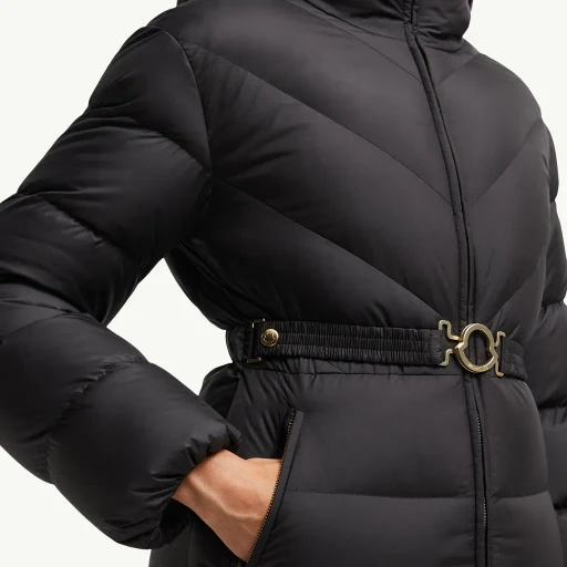 Brosse Diagonal-Quilted Hooded Short Down Jacket