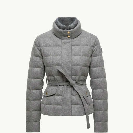 Bussettes Wool Blend Belted Short Down Jacket