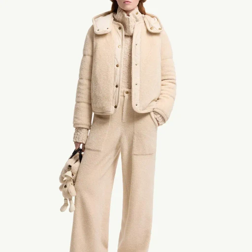 Ciboulette Braided Trim Teddy Hooded Short Down Jacket