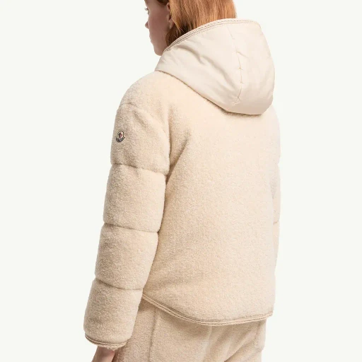 Ciboulette Braided Trim Teddy Hooded Short Down Jacket
