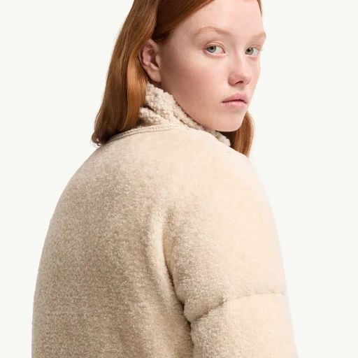 Ciboulette Braided Trim Teddy Hooded Short Down Jacket