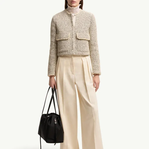Dauphine Wool & Silk Blend Bouclé Short Down Jacket