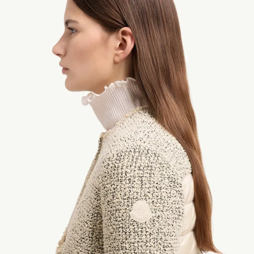 Dauphine Wool & Silk Blend Bouclé Short Down Jacket