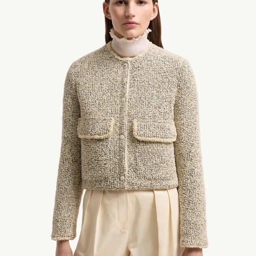 Dauphine Wool & Silk Blend Bouclé Short Down Jacket