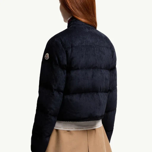 Essarts Braided Trim Corduroy Short Down Jacket