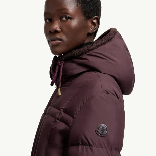 Estom Vertical-Quilted Hooded Short Down Jacket