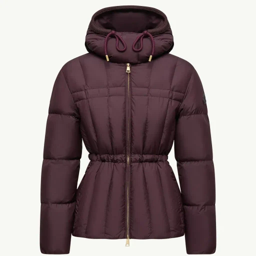 Estom Vertical-Quilted Hooded Short Down Jacket