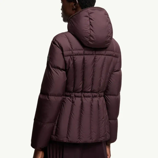 Estom Vertical-Quilted Hooded Short Down Jacket
