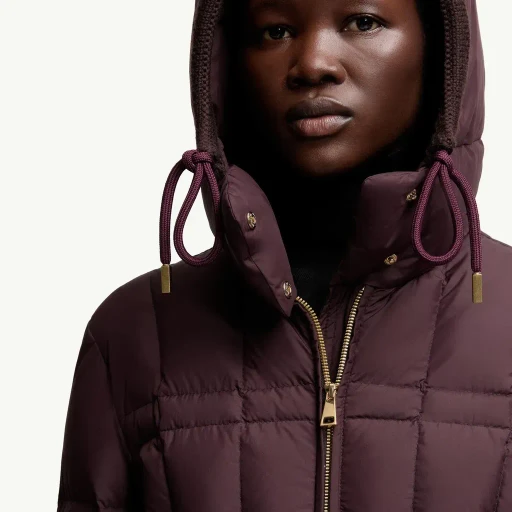 Estom Vertical-Quilted Hooded Short Down Jacket