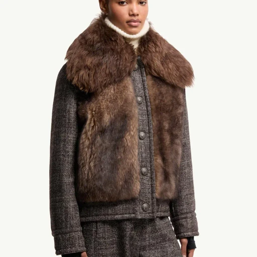 Faite Shearling & Wool Short Down Jacket