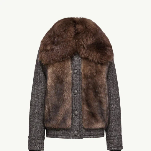 Faite Shearling & Wool Short Down Jacket