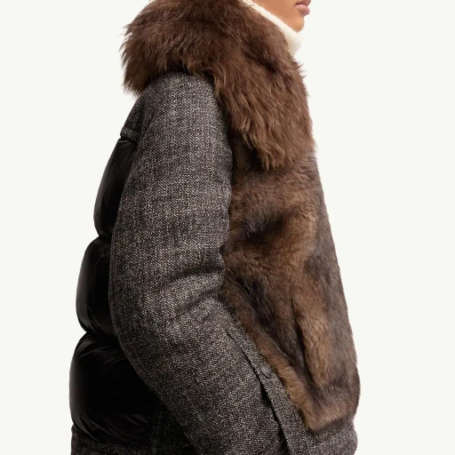 Faite Shearling & Wool Short Down Jacket