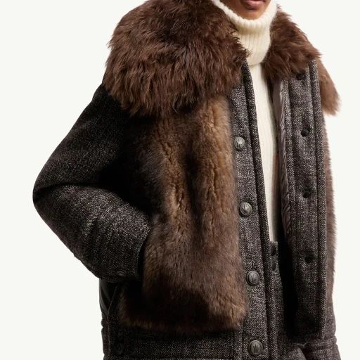 Faite Shearling & Wool Short Down Jacket