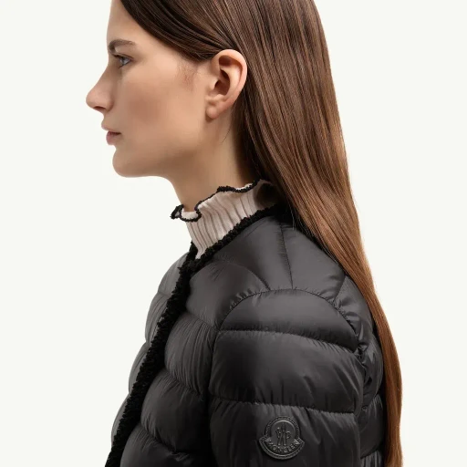 Fleurs Bouclé-Trimmed Short Down Jacket