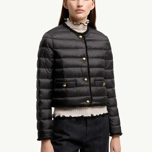 Fleurs Bouclé-Trimmed Short Down Jacket