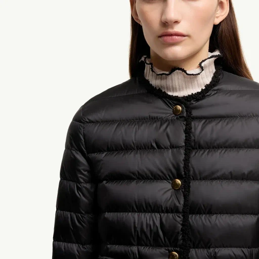 Fleurs Bouclé-Trimmed Short Down Jacket